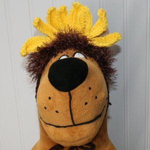 HAND CRAFTED Hat Sunflower Dog Crochet Hairy Wig Floral Costume Photo Prop